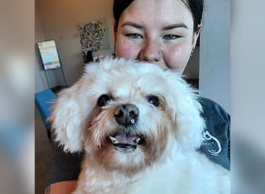 Melody McMurray with her dog